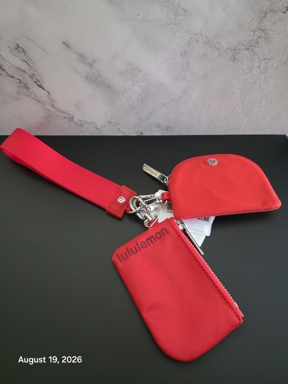 Dual Pouch Wristlet Cherry Ember